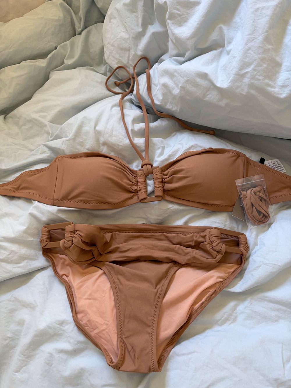 J. Crew skin-tone Bandeau Bikini Set